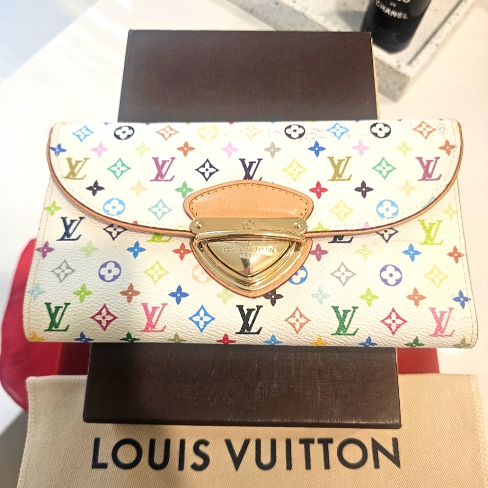 💯AUTHENTIC, VINTAGE LOUIS VUITTON X MURAKAMI MULTICOLORE EUGENIE WALLET